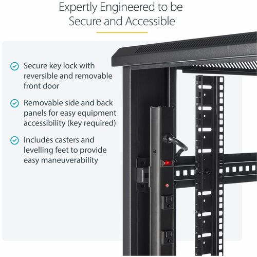 StarTech.com 4-Post 42U Server Rack Cabinet, 19" Data Rack Cabinet for