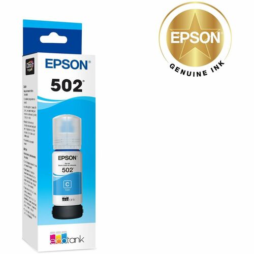 Bouteille d'encre cyan colorant T502 avec capteur SENSORMATIC