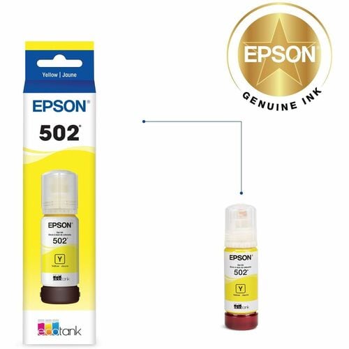 Bouteille d'encre jaune colorante T502 avec capteur SENSORMATIC