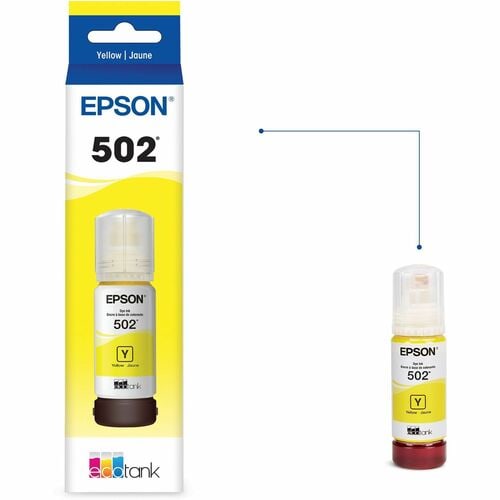 Bouteille d'encre jaune colorante T502 avec capteur SENSORMATIC