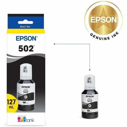 Bouteille d'encre noire pigmentée T502 avec capteur SENSORMATIC