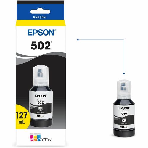 Bouteille d'encre noire pigmentée T502 avec capteur SENSORMATIC