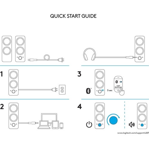 Logitech Z207 Bluetooth Speaker System - 5 W RMS