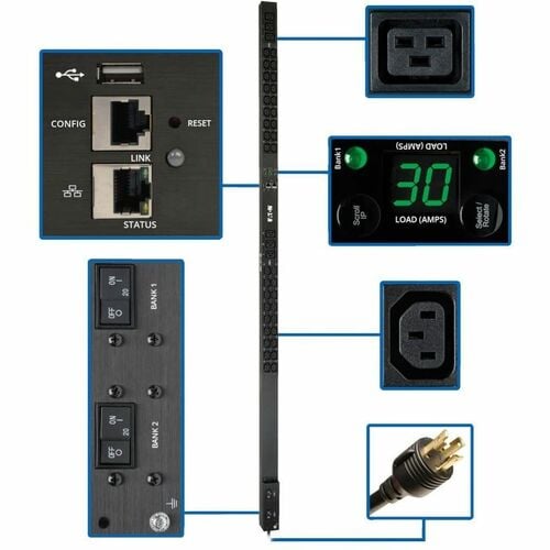 Tripp Lite by Eaton PDUMNV30HV2LX 42 prises PDU - Surveillée - NEMA L6-