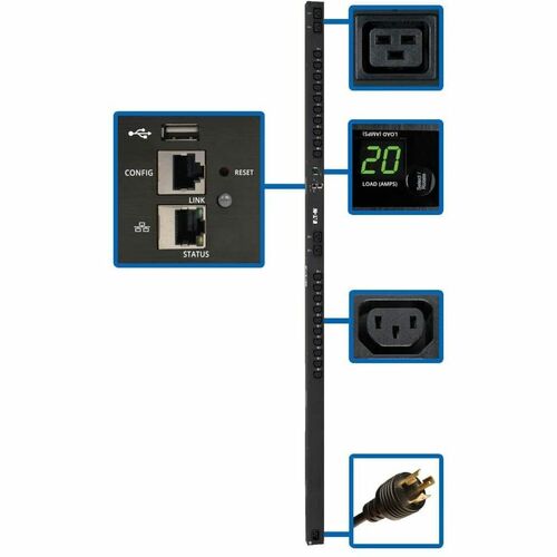 Unité de distribution d'alimentation Tripp Lite by Eaton PDUMV20HVNETLX 24 prises - Commutée - NEMA L6-