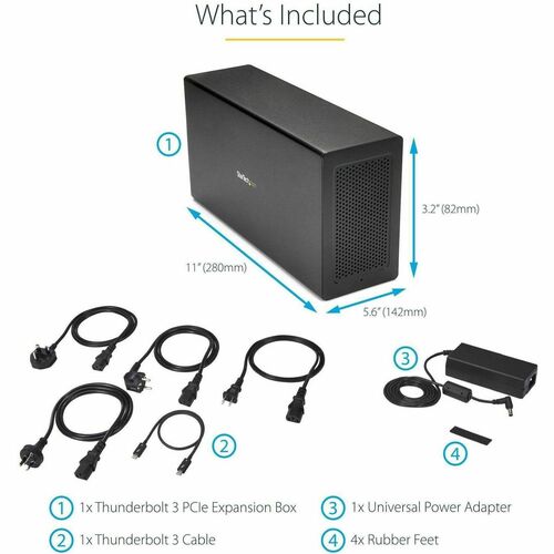 THUNDERBOLT 3 TO PCIE ENCLOSURE W/DISPLAY PORT PCIE X16