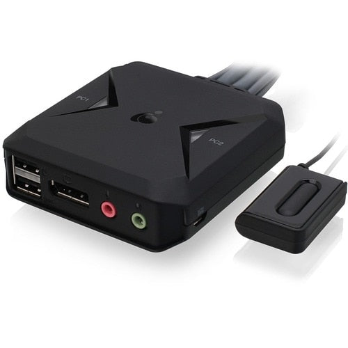 CONMUTADOR KVM CON CABLE DISPLAYPORT USB DE 2 PUERTOS