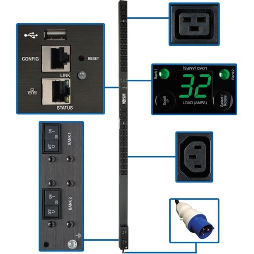 Unité de distribution d'alimentation Tripp Lite by Eaton PDUMNV32HV2LX 42 prises - Surveillée - CEI 6030