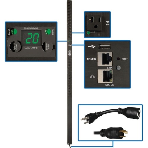 Unité de distribution d'alimentation Tripp Lite by Eaton PDUMVR20NETLX 24 prises - Commutée - NEMA 5-20