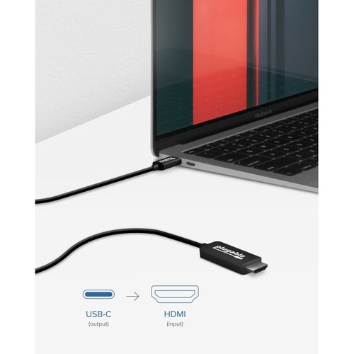 Cable USB 3.1 Tipo-C a HDMI 2.0 enchufable - 1,80 m (5,9 pies) HDMI/Thunderbolt 3 A