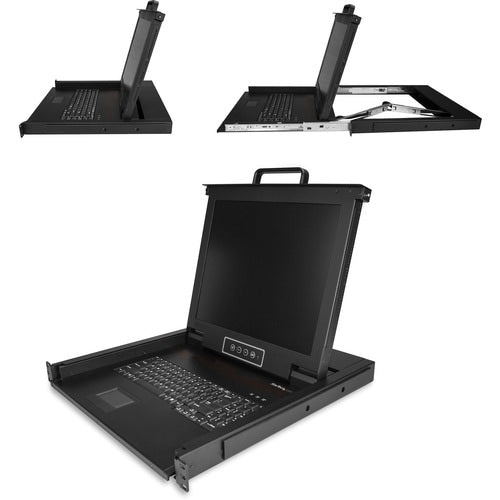 CONSOLA KVM DE 17 PULGADAS Y 1 PUERTO PARA MONTAJE EN RACK, CON SOPORTE PARA LCD, CABLE INCLUIDO