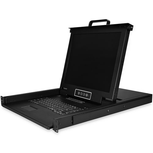 CONSOLA KVM DE 16 PUERTOS PARA MONTAJE EN RACK, SOPORTE PARA LCD DE 17 PULGADAS, PIEZAS Y CABLES INCLUIDOS