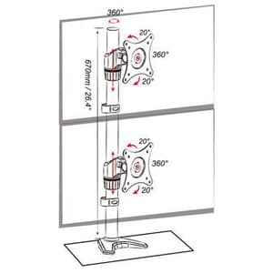 Amer Mounts Hydra HYDRA2V Desk Mount for Monitor,