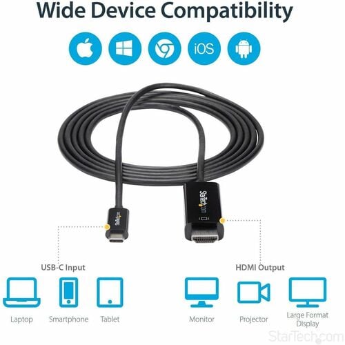 StarTech.com 6ft (2m) USB C to HDMI Cable
