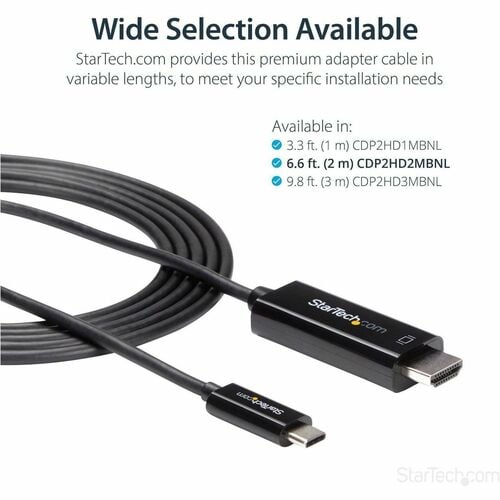 StarTech.com 6ft (2m) USB C to HDMI Cable