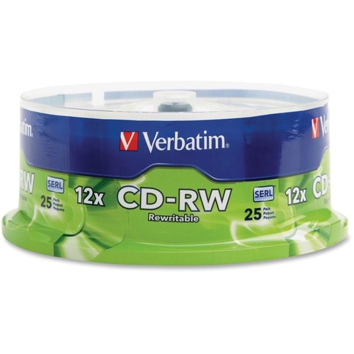 Support CD-RW Verbatim 12x - 700 Mo - Lot de 25