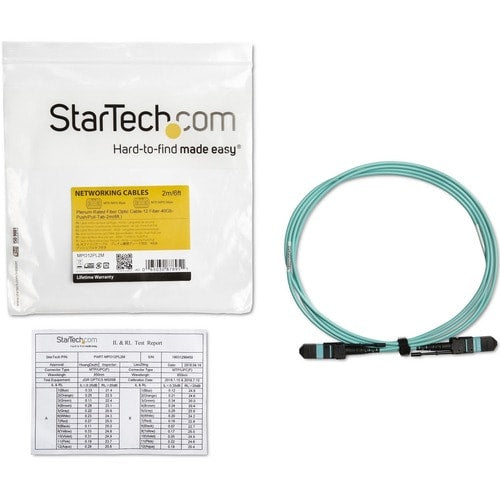 Cable de fibra óptica multimodo MTP(F)/PC OM3 de StarTech.com de 2 m (6 pies)