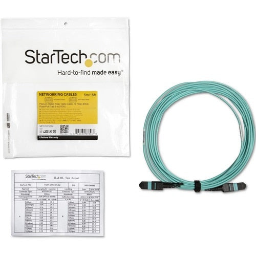 Cable de fibra óptica multimodo MTP(F)/PC OM3 de StarTech.com de 5 m (16,4 pies)