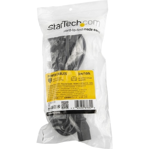 Cordon d'alimentation StarTech.com de qualité hospitalière de 1 m