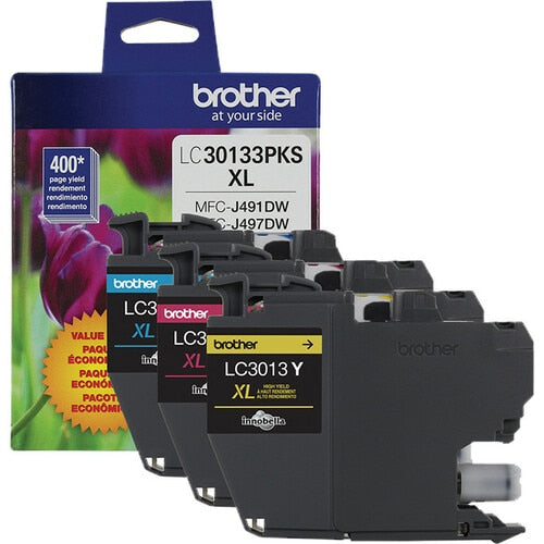 Lot de 3 cartouches d'encre colorées pour imprimantes tout-en-un Brother