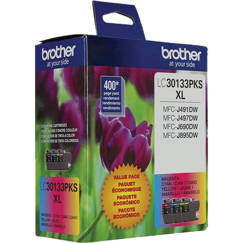 Lot de 3 cartouches d'encre colorées pour imprimantes tout-en-un Brother