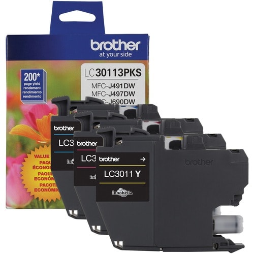 Lot de 3 cartouches d'encre couleur pour imprimantes tout-en-un Brother