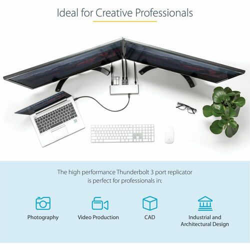 StarTech.com Station d'accueil Thunderbolt 3, double moniteur 4K 60 Hz