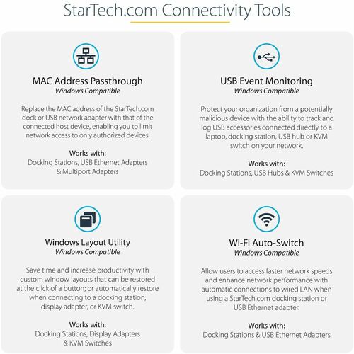 StarTech.com Station d'accueil Thunderbolt 3, double moniteur 4K 60 Hz