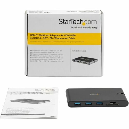 ADAPTADOR MULTIPUERTO USB-C CON HDMI Y VGA MAC WINDOWS SD PD