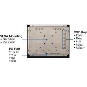 Monitor táctil LCD Advantech IDS-3206 de 7" - 25 ms - 6,5" visibles -