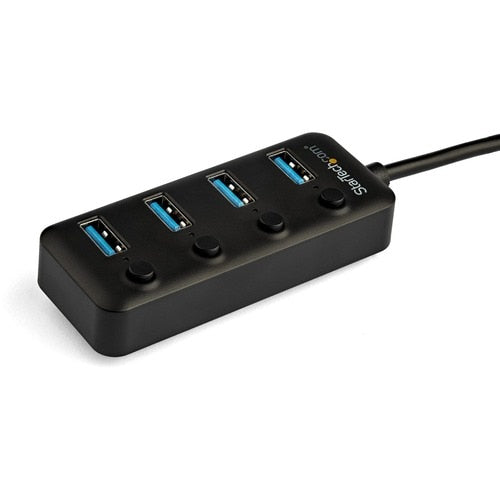 Concentrador USB C de 4 puertos StarTech.com - 4 puertos USB 3.0 tipo A con interruptores de encendido y apagado individuales