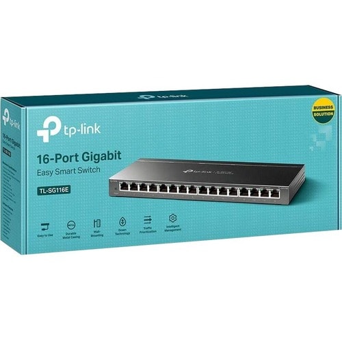 16PORT GB EASY SMART SWTCH 16 10/100/1000MB RJ45 32GB SWTCHNG CAP
