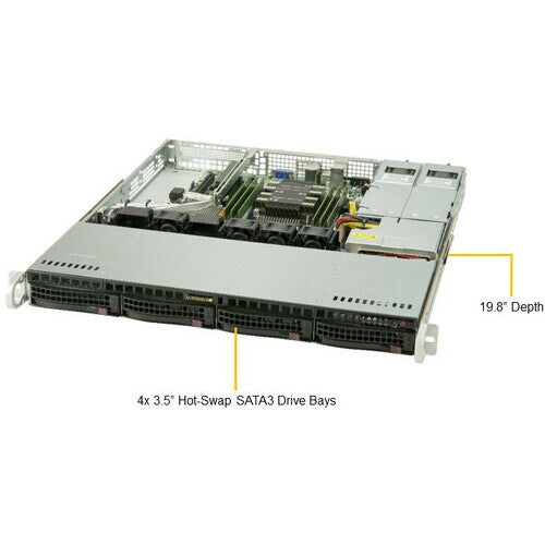 Supermicro SuperServer 5019P-MR Server Barebone System - 1U Rack-mount