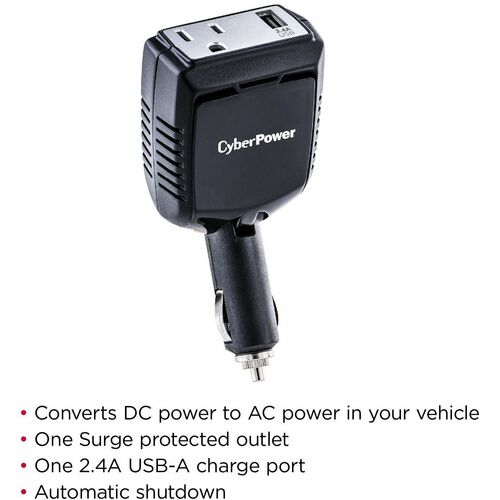 Cyber Power CyberPower 160W Power Inverter - Black - Input Voltage: 12