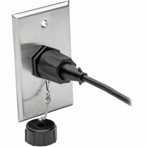 Placa de pared de mamparo RJ45 N206-FP01-IND de Tripp Lite by Eaton, 1 corte, industrial, de metal.