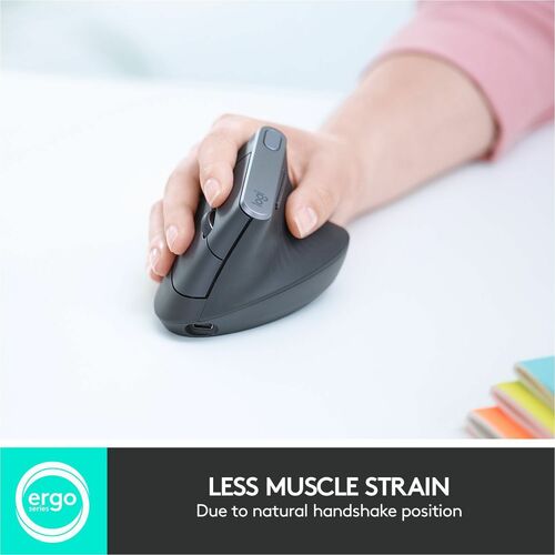 Ratón ergonómico vertical avanzado Logitech MX - Óptico - Cable/Inalámbrico