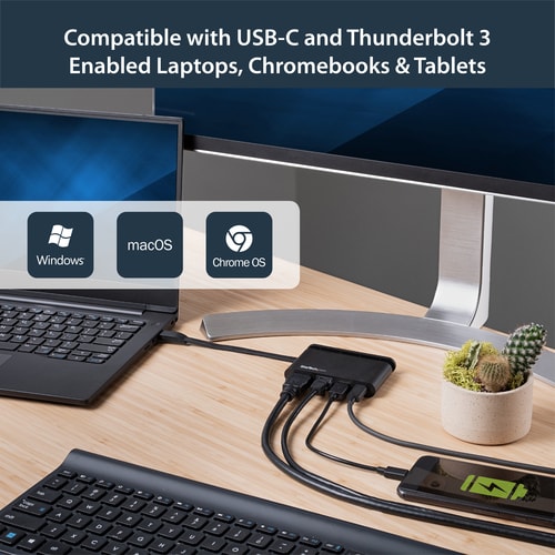 Adaptador multipuerto USB-C HDMI 4K 1XA 1XC GBE 100W PD 3.0