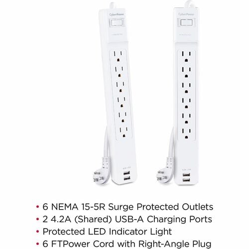 Cyber Power CyberPower CSP606U42A Professional 6 - Outlet Surge Protec