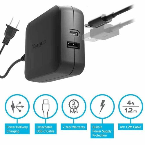 Cargador USB-C/USB-A Targus de 65 W