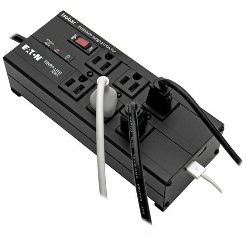 Regleta de enchufes con protector de sobretensiones Isobar de Tripp Lite, 6 tomas, 2 puertos de carga USB