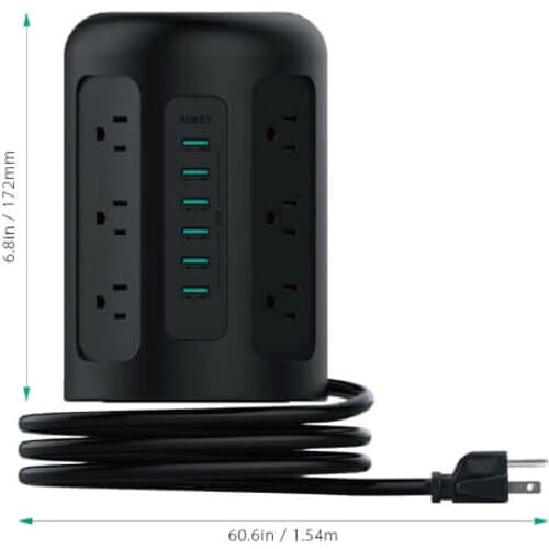 Eva Groups AUKEY PowerHub XL - 12 x AC Power, 6 x USB - 120 V AC, 230