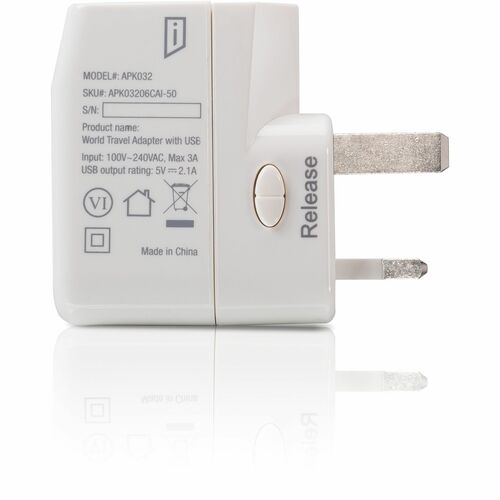 Adaptateur de voyage iStore World avec double chargement USB