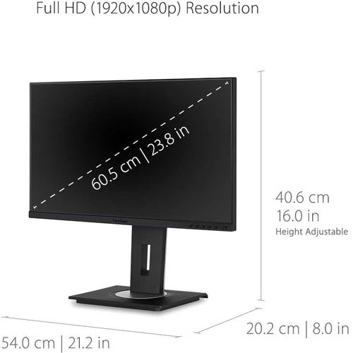 Moniteur LED Full HD ViewSonic Graphic VG2455 24 pouces - 16:9 - Noir