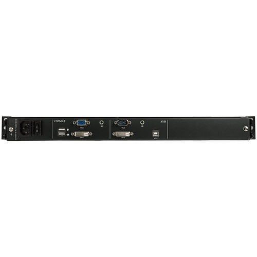 CONSOLA KVM DE 17 PULGADAS PARA MONTAJE EN RACK HD, DOBLE RIEL, 1080P, KVM, DVI, VGA