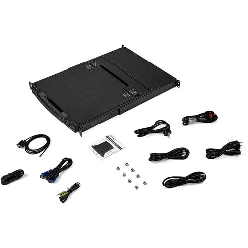 CONSOLA KVM DE 17 PULGADAS PARA MONTAJE EN RACK HD, DOBLE RIEL, 1080P, KVM, DVI, VGA