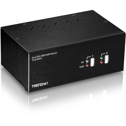 CONMUTADOR KVM DVI DE 2 PUERTOS CON DOBLE MONITOR