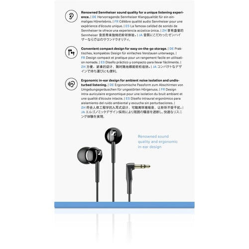 Sennheiser CX 100 Noir - Stéréo - Mini-casque (3,5 mm) - Filaire - 28 ohms