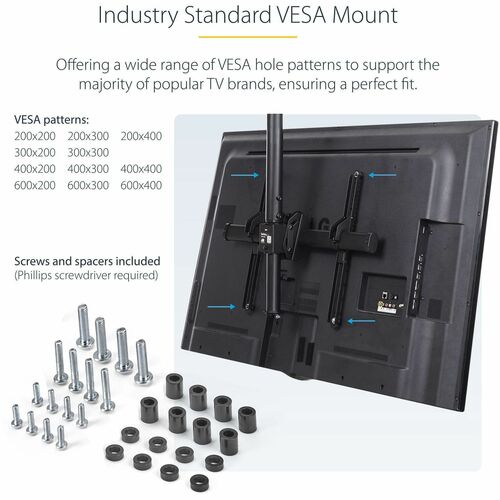 StarTech.com Dual TV Ceiling Mount, Back-to