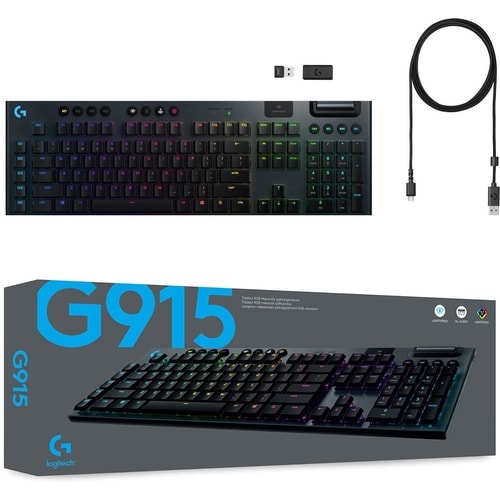 Clavier de jeu mécanique sans fil Logitech G915 Lightspeed RGB - Connectivité sans fil