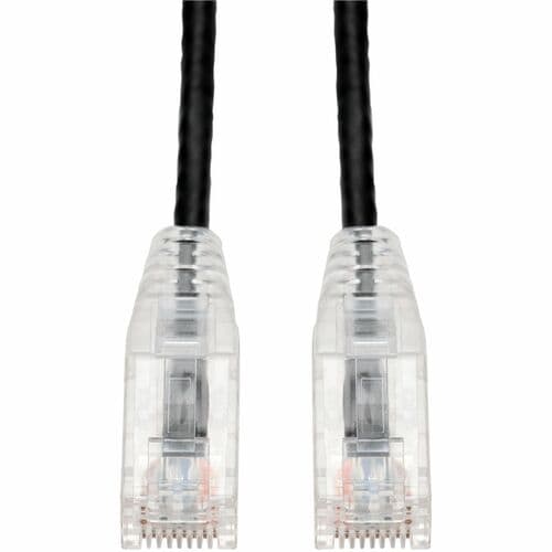 Câble Ethernet Cat. 6 fin en PVC noir AddOn de 90 cm (3 pi) sans accroc, transparent